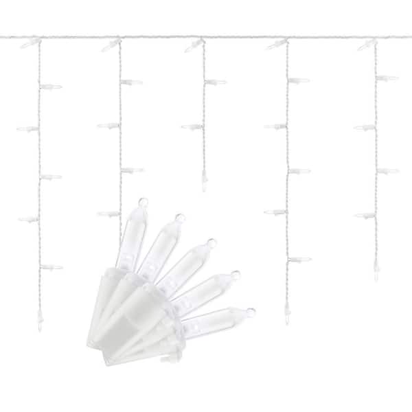 200 Count Cool White Mini Twinkling LED Icicle Lights