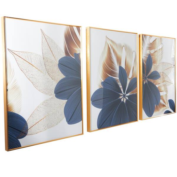 Palm Beach Paradise by Allison Cosmos, Set of 3, in Gold Framed Paper,  Large Art Print