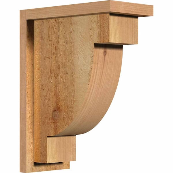 Ekena Millwork 6 in. x 12 in. x 16 in. Western Red Cedar Alpine Rough Sawn Corbel with Backplate