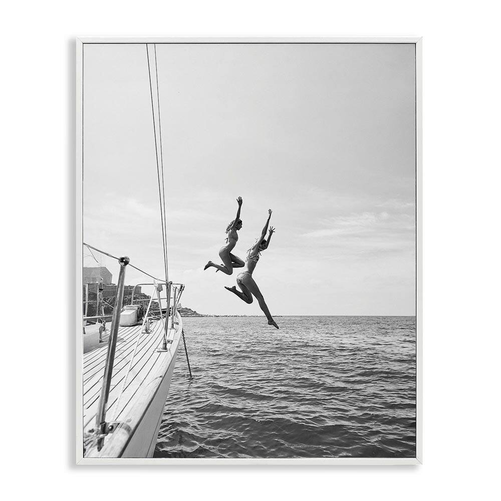 People Diving from Boat by Sisi and Seb White Framed Giclee Art Print People 16 in. x 20 in. price history on PriceWatchPro