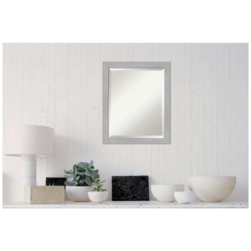 Vista Brushed Nickel 19" x 23" Rectangular Bathroom Vanity Wall Mirror