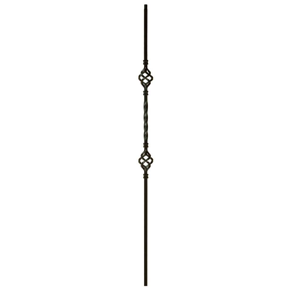 44 in. x 1/2 in. Satin Black Double Basket Hollow Iron Baluster price history on PriceWatchPro