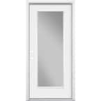 36 in. x 80 in. Premium Full Lite Right-Hand Inswing Primed Steel Prehung Front Exterior Door with Brickmold
