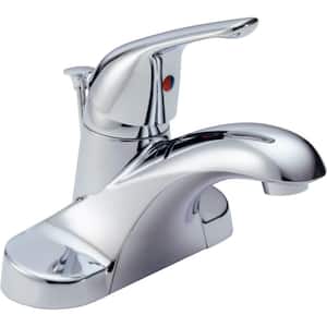 Foundations 4 in. Centerset Single-Handle Bathroom Faucet with Metal Drain Assembly in Chrome