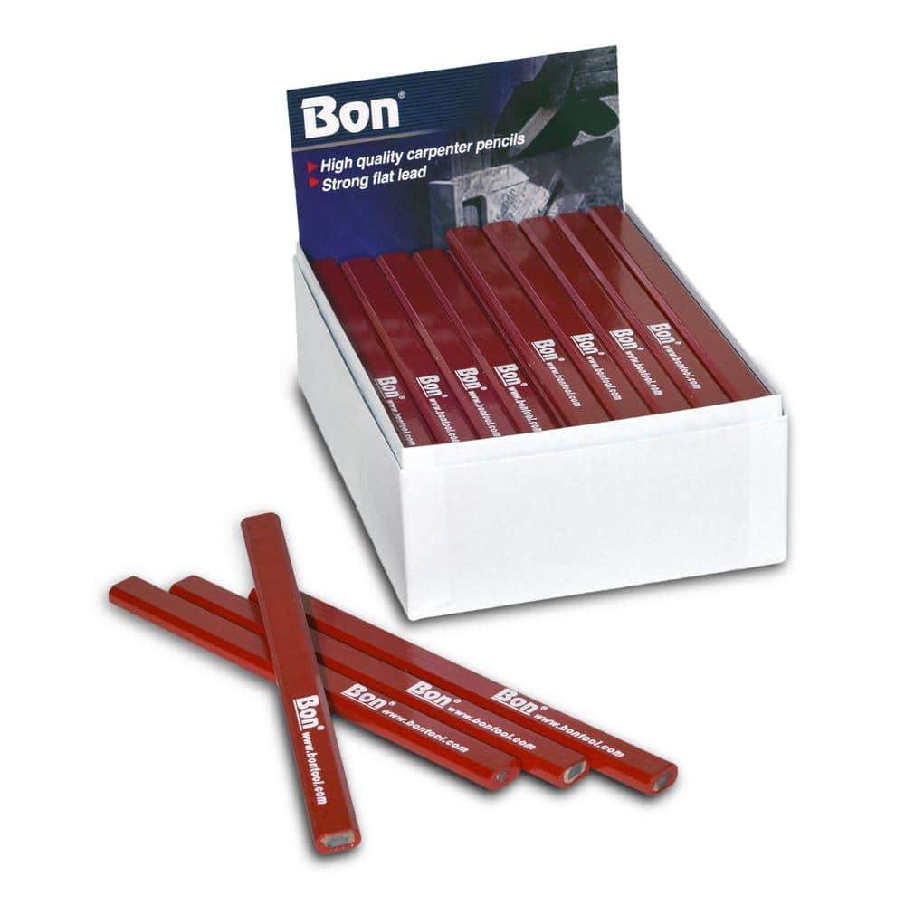 10x17.5cm Octagonal Red Hard Black Lead Carpenter Pencil Wood Working Marki D_X 