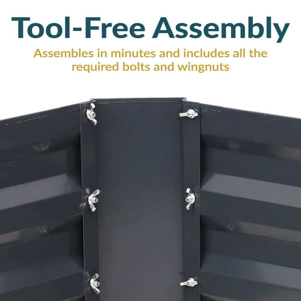 Rust-Resistant Dark Gray Galvanized Steel 48" Raised Garden Bed