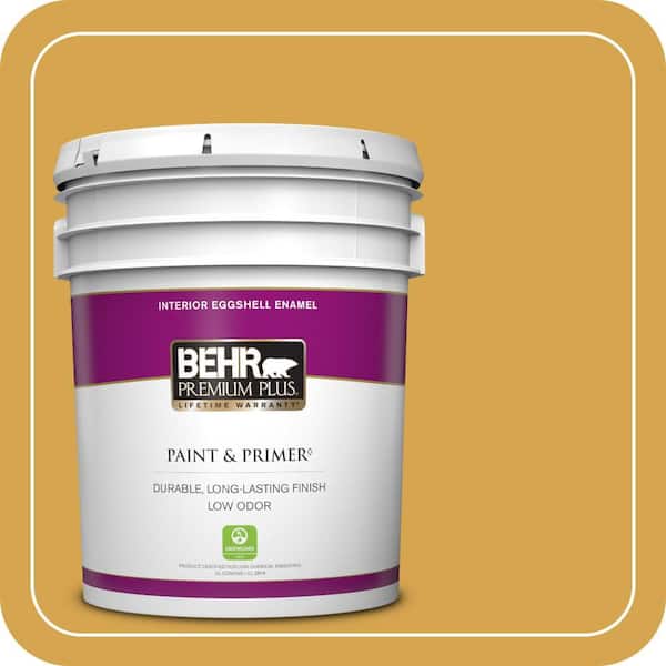 BEHR PREMIUM PLUS 5 gal. #M290-6 Plantain Chips Eggshell Enamel Low Odor Interior Paint & Primer
