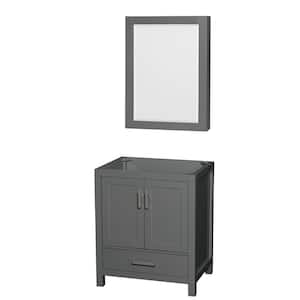 Sheffield 29 in. W x 21.75 in. D x 34.5 in. H Single Bath Vanity Cabinet without Top in Dark Gray with MC Mirror