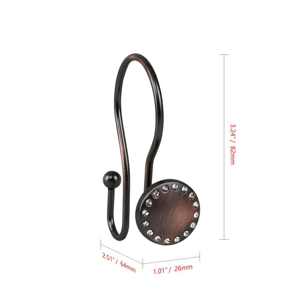 Oil Rubbed Bronze Zinc Double Shower Curtain Hooks