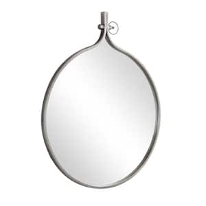 Yitro 36.50 in. H x 30.00 in. W Round Metal Framed Gray Mirror