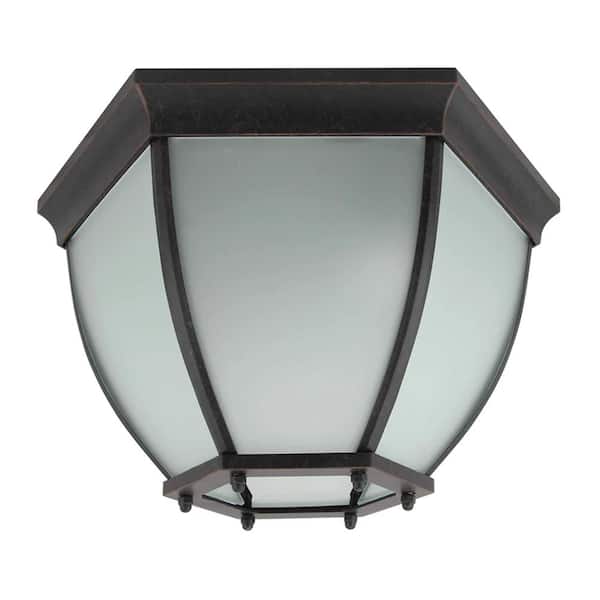 Unbranded Declan 1-Light Bronze Otdoor Flush Mount Light