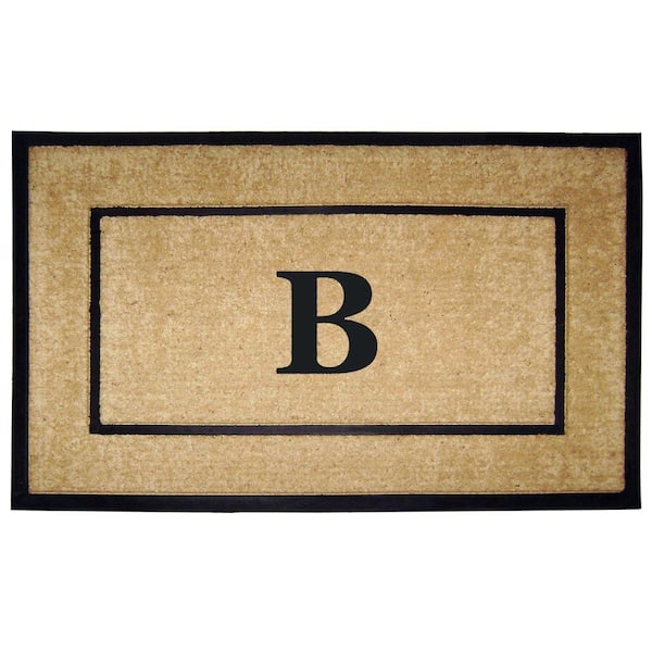 Nedia Home DirtBuster Single Picture Frame Black 30 in. x 48 in. Coir with Rubber Border Monogrammed B Door Mat
