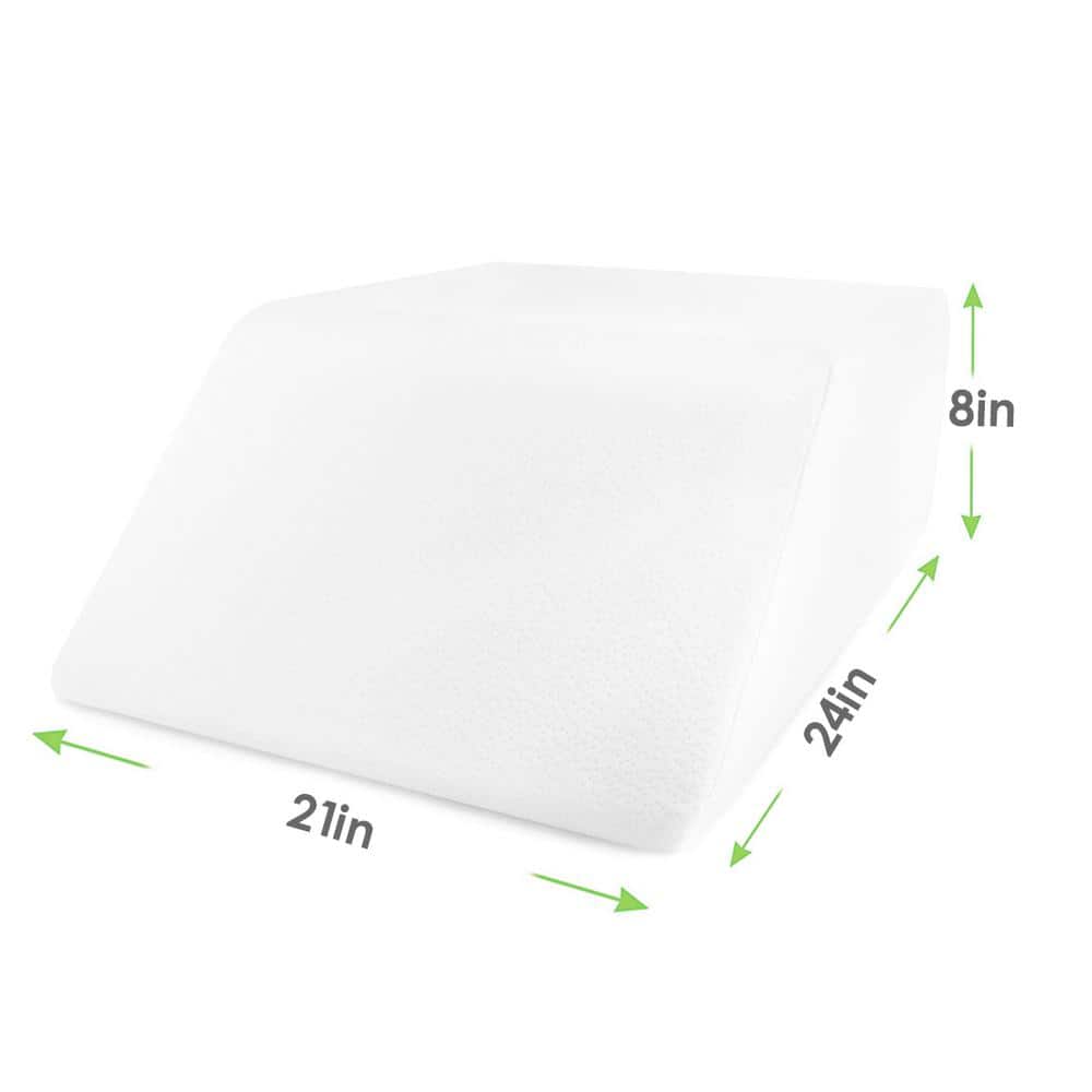 White Medium Memory Foam Maternity Wedge Pillow