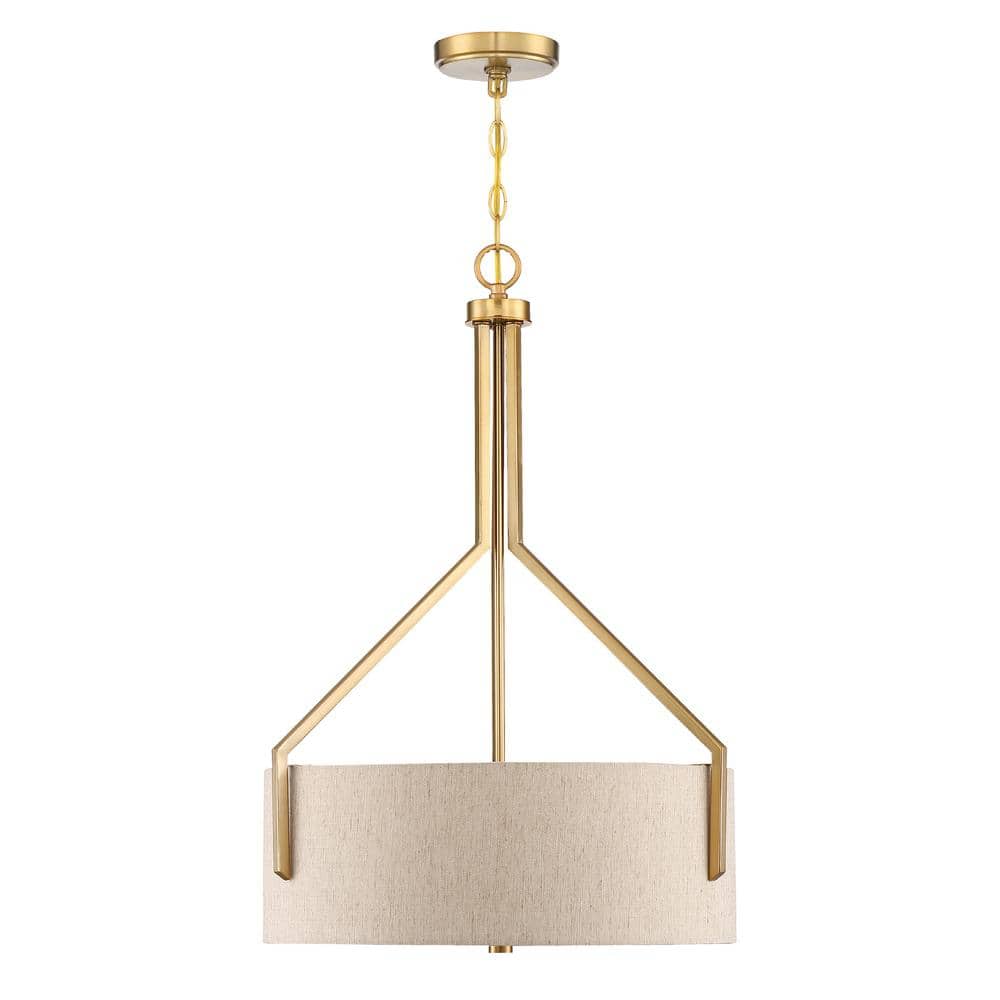 Elara 29" Gold and Polished Nickel Drum Pendant Light