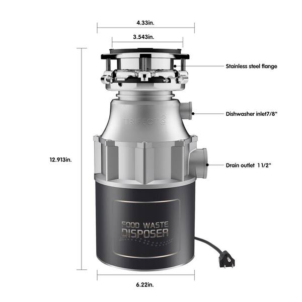 Trifecte Scrapper 1 HP Continuous Feed Black Garbage Disposal with