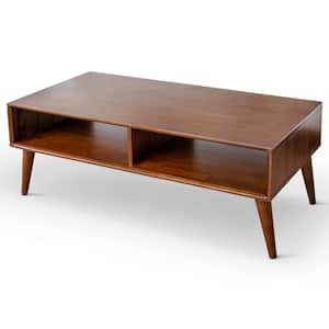 Dane 47 in. Brown Mid Century Modern Solid Wood Coffee Table