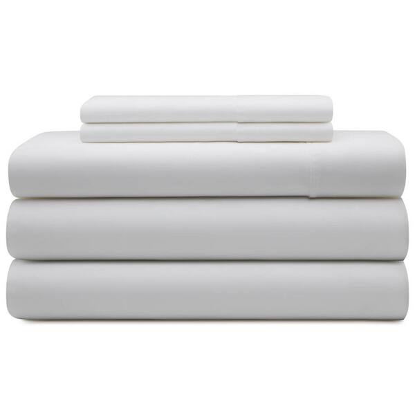 Brookside 5-Piece White Solid Microfiber California King - Split Sheet Set