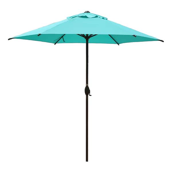 Abba Patio 9 ft. Market Outdoor Patio Umbrella with Push Button Tilt and Crank in Turquoise