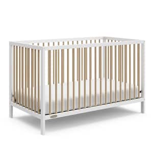 Teddi White with Driftwood 5-in-1 Convertible Crib