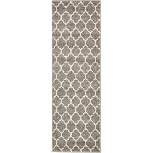 Unique Loom Trellis Philadelphia Gray/Beige 2' 0 x 6' 0 Runner Rug