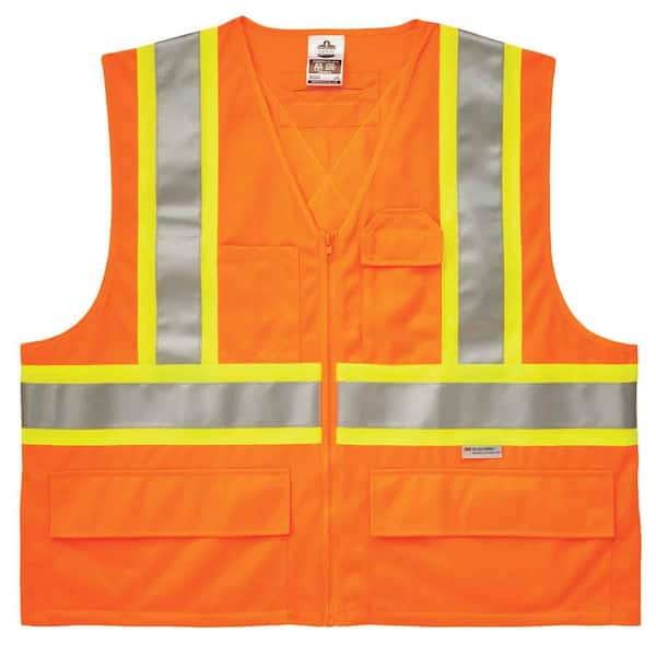Ergodyne GLoWEAR 4XL/5XL Orange Hi-Vis Type R Class 2 2-Tone X-Back Vest