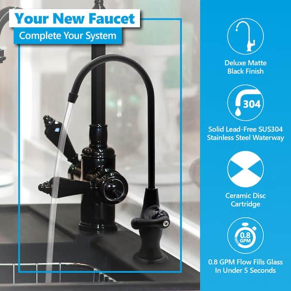 Express Water Deluxe Water Filter Faucet – Brushed Nickel Coke-Shaped  Faucet – 100% Lead-Free Drinking Water Faucet – Compatible with Reverse  Osmosis