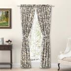 Ellis Curtain Blue Toile Rod Pocket Room Darkening Curtain - 34 in. W x ...