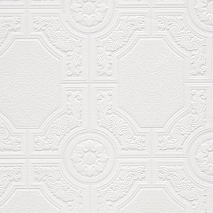 Architectural Panels Paintable Wallpaper Vinyl Strippable Roll Wallpaper (Covers 56 sq. ft.)
