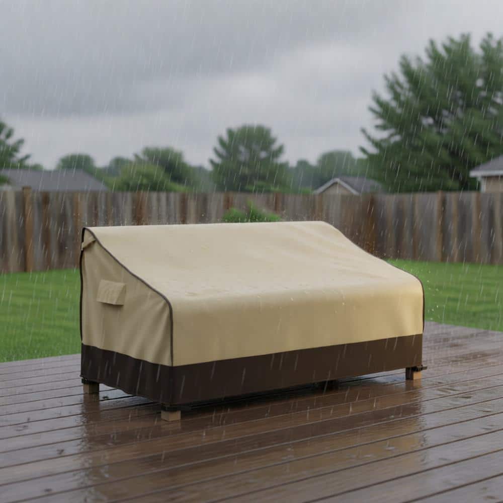 60 in. L x 35 in. W x 35 in. H Outdoor Waterproof Patio Furniture Couch Cover for Loveseat with Air Vent and Handle