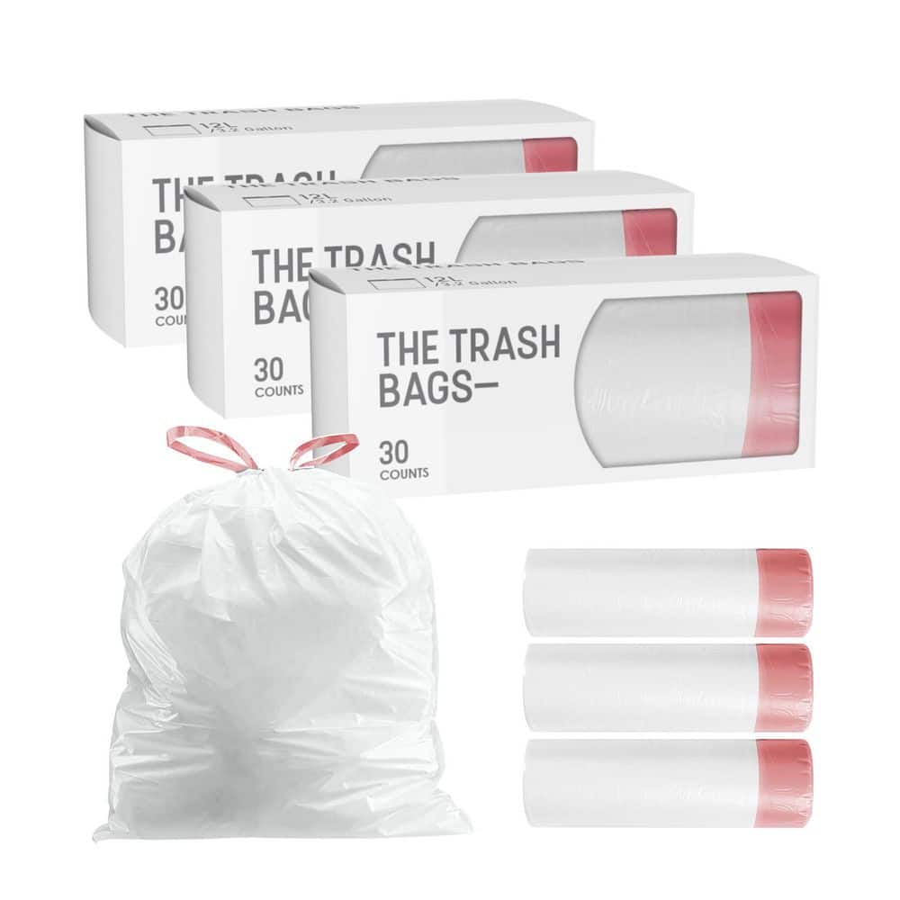  simplehuman Code G Custom Fit Drawstring Trash Bags, 30 Liter /  8 Gallon, White, 60 Count & Code B Custom Fit Drawstring Trash Bags, 6  Liter / 1.6 Gallon, White, 90 Count : Health & Household