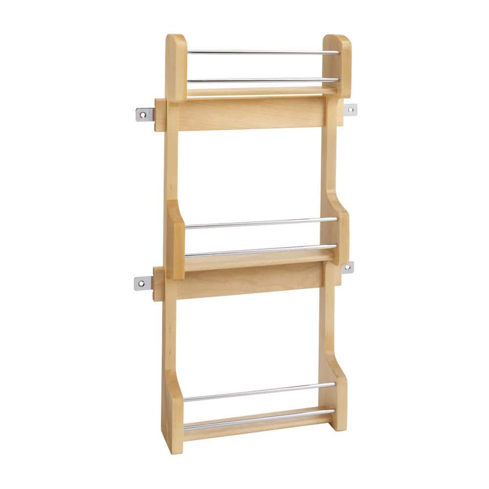 Maple Wood 3-Shelf Cabinet Door Spice Rack