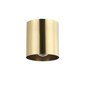 Theron 4.75 in. 1-Light Aged Brass Flush Mount