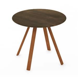 Redang Walnut 4-Leg Round Smart Top Wood Outdoor Dining Table