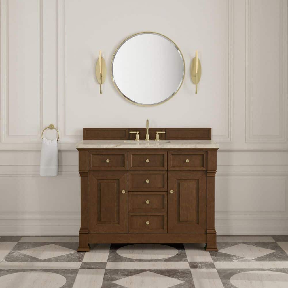 Brookfield 48.0 in. Single Bath Vanity in Honey Oak with Tajnar Wireless Charging Engineered Composite Top price history on PriceWatchPro