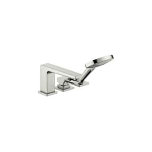 Metropol 2-Handle Deck Mount Roman Tub Faucet with Hand Shower in Brushed Nickel