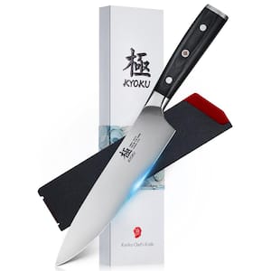 Samurai Series 8 in. Japanese High Carbon Steel, Full Tang Chef's Knife with Pakkawood Handle and Mosaic Pin