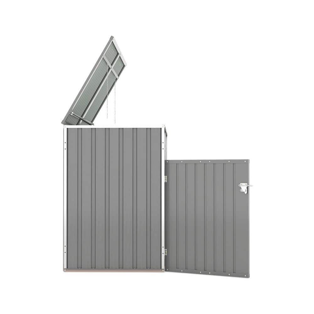 64 in. W x 32 in. D x 48 in. H Light Gray Stainless Steel Trash