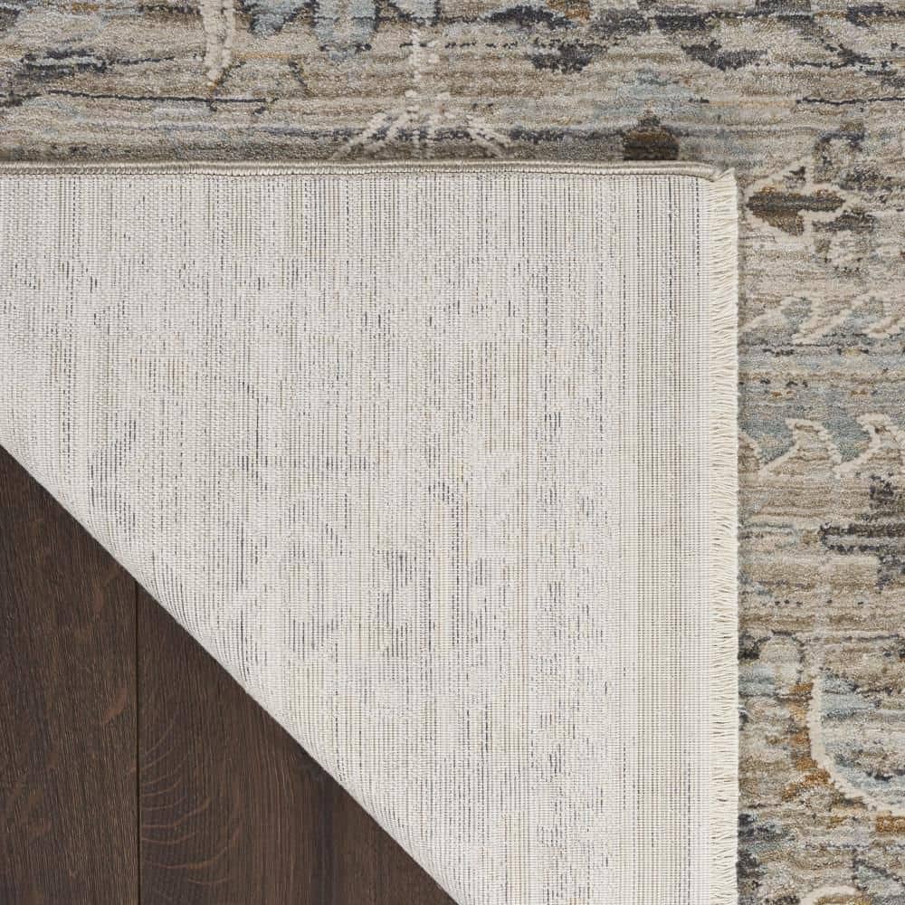 Nyle Ivory Taupe Floral Synthetic 8x10 Area Rug