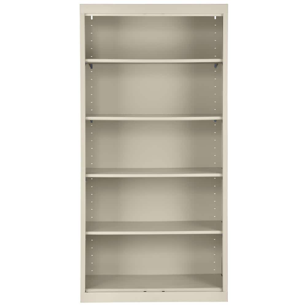 Putty Adjustable Steel 72" Bookcase with Reversible Shelves