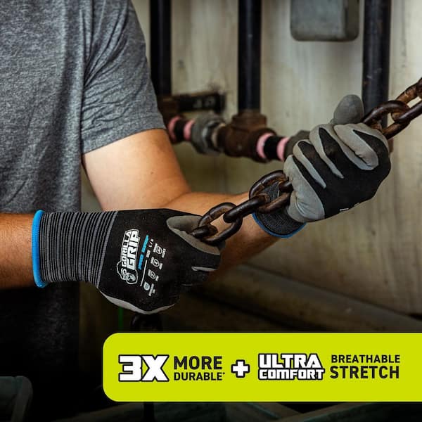 GORILLA GRIP Large Pro Grip Outdoor and Work Glove 63972-72 - The