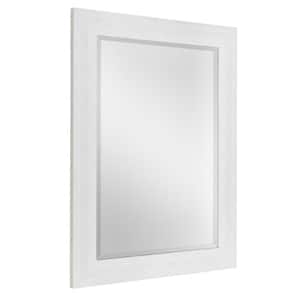 45.5 in. H x 35.5 in. W Classic Woodgrain Textured Gray Rectangle Framed Beveled Edge Bathroom Vanity Wall Mirror