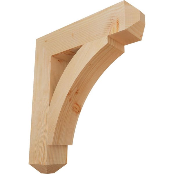 Ekena Millwork 5.5 in. x 32 in. x 28 in. Douglas Fir Thorton Craftsman Smooth Bracket