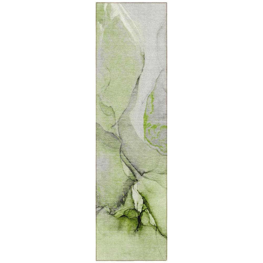 Green 2 ft. x 8 ft. Abstract Indoor / Outdoor Area Rug price history on PriceWatchPro