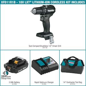18V 2.0Ah LXT Sub-Compact Lithium-Ion Brushless Cordless 1/2 in. Driver-Drill Kit