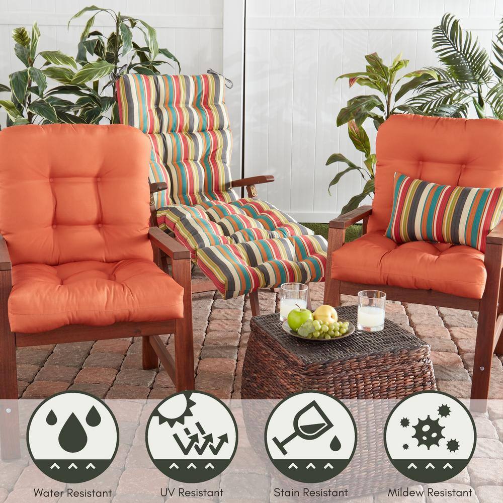 Sunset Stripe Multicolor Outdoor Rectangle Throw Pillows Set