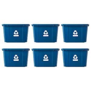17 Gal. Medium Plastic Curbside Home Recycling Bin (6-Pack)