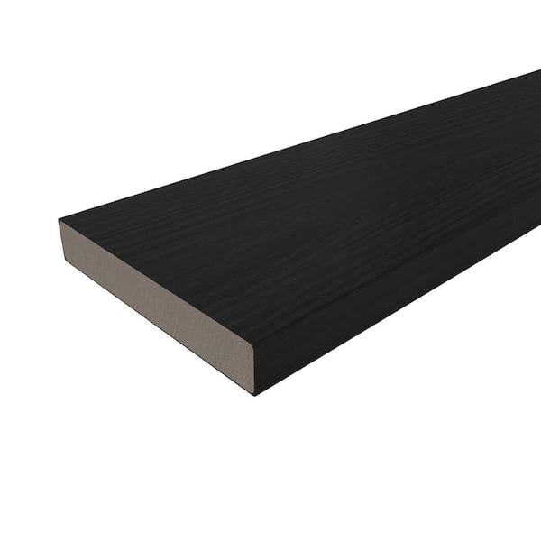NewTechWood Cortes Plus 0.88 in. x 5.43 in. x 1 ft. Rustic and Wood Grain Indian Ebony Composite Decking Board Sample
