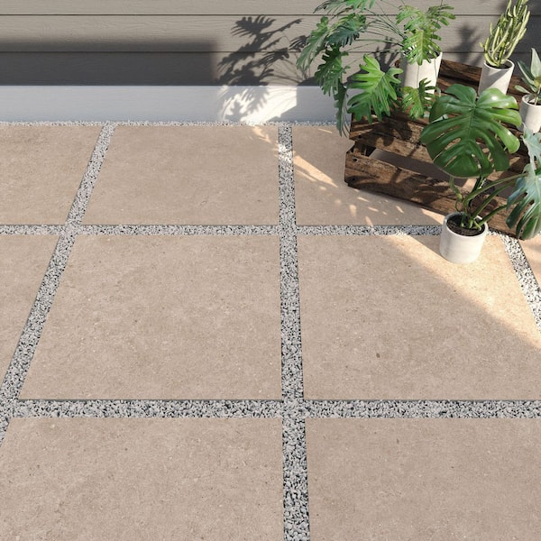 Corso Italia Sample - Pietra Limestone Sand 6 in. x 6 in. x 0.75 in. Stone Look Porcelain Paver