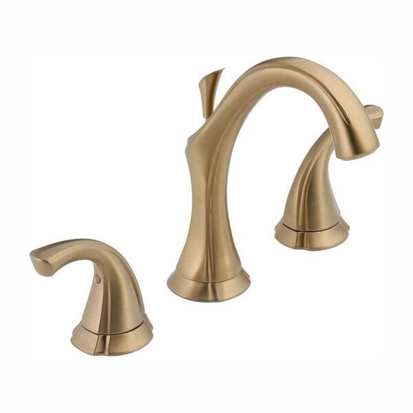 Delta Addison 8 in. Widespread 2-Handle Bathroom Faucet with Metal Drain Assembly in Champagne Bronze