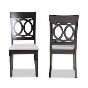 Lucie Grey and Dark Brown Upholstered Dining Chair (Set of 2)